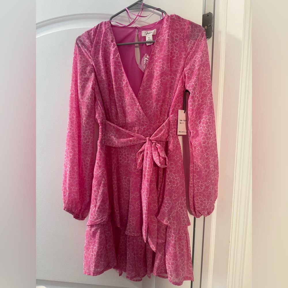 Long sleeve pink dress